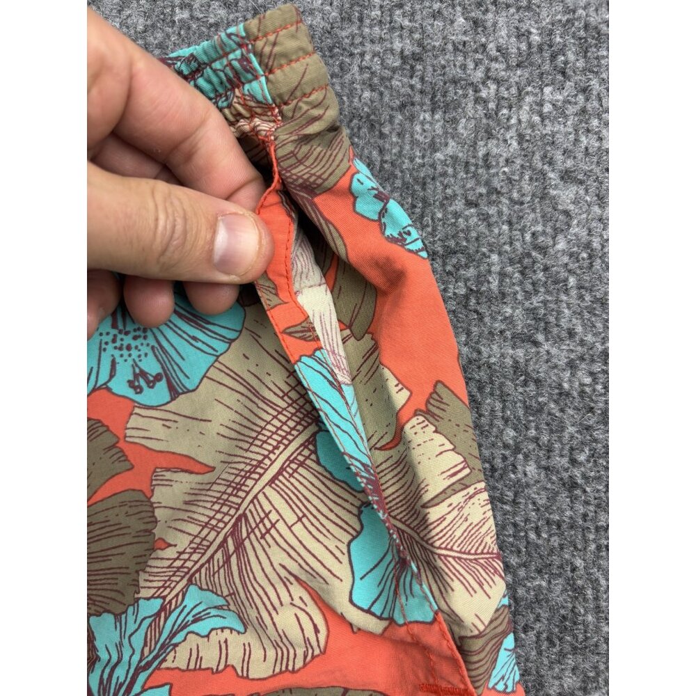 Patagonia Baggies Shorts Mens Medium Orange Floral‎ Hawaiian Mesh Lined Nylon - Picture 3 of 7